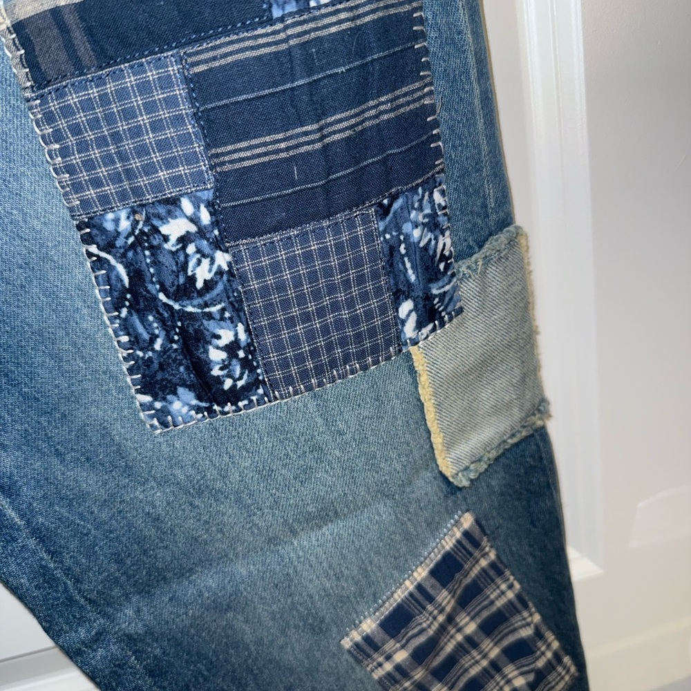 Ralph Lauren Blue Patchwork Straight Leg Jeans NWT Size 2 - Picture 5 of 9